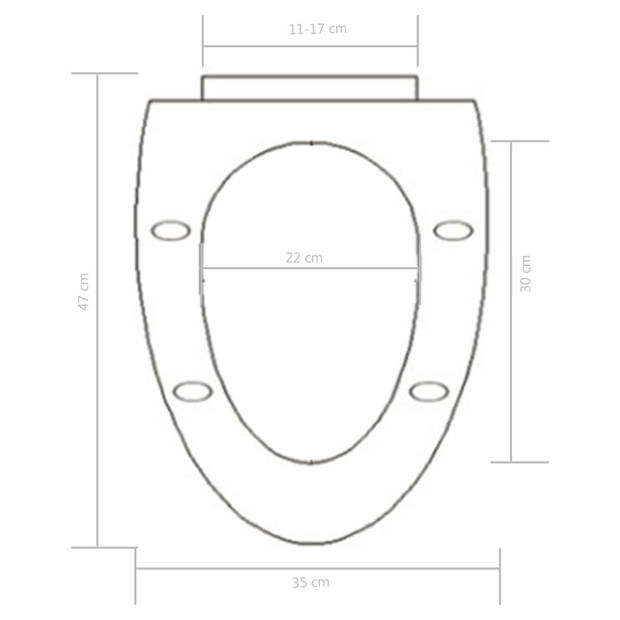 vidaXL Toiletbril soft-close met quick-release ontwerp wit