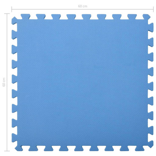 The Living Store Puzzelsportmat - Blauw EVA-schuim - 60 x 60 x 1 cm - 2.16 ?