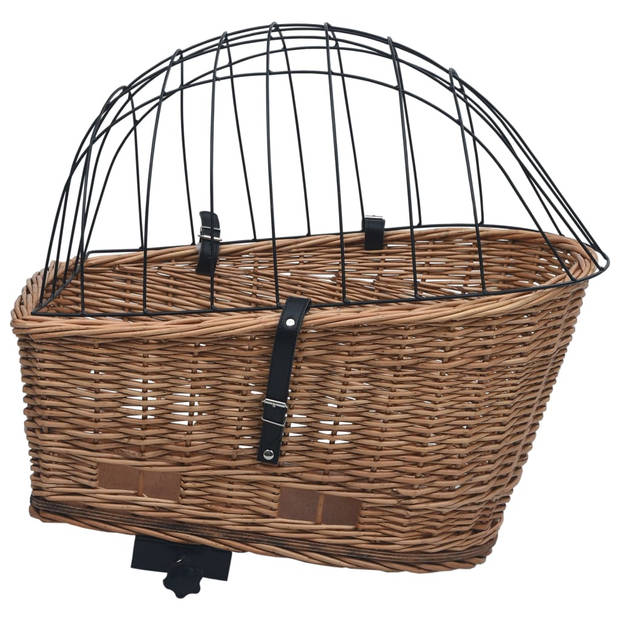 vidaXL Fietsmand voor bagagedrager 55x31x36 cm natuurlijk wilgen