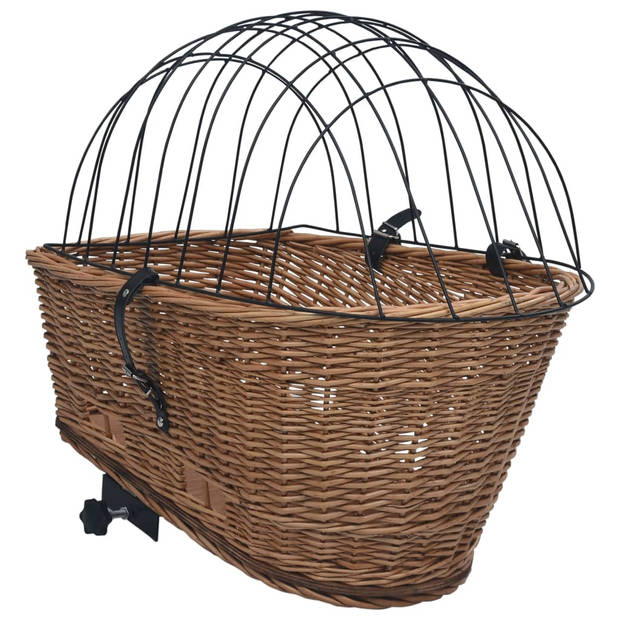 vidaXL Fietsmand voor bagagedrager 55x31x36 cm natuurlijk wilgen