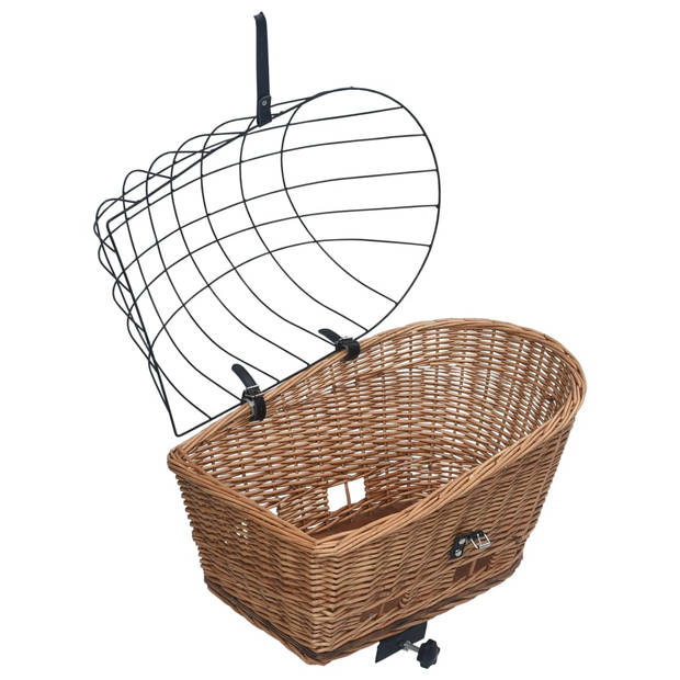 vidaXL Fietsmand voor bagagedrager 55x31x36 cm natuurlijk wilgen