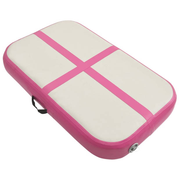 vidaXL Gymnastiekmat met pomp opblaasbaar 60x100x10 cm PVC roze