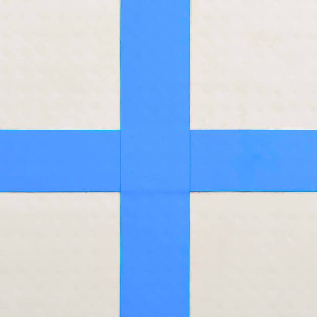 The Living Store Sportmat - Opblaasbaar - Hoge-dichtheid PVC - 800 x 100 x 15 cm - Blauw en grijs