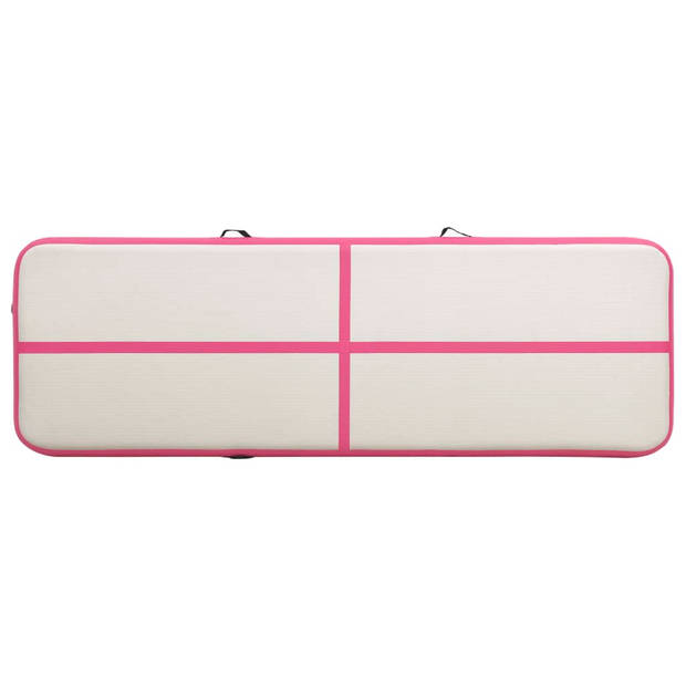 vidaXL Gymnastiekmat met pomp opblaasbaar 300x100x15 cm PVC roze