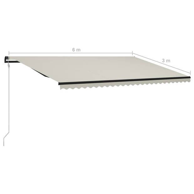 vidaXL Luifel automatisch uittrekbaar 600x300 cm crème