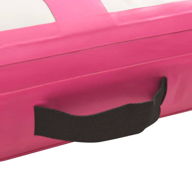 vidaXL Gymnastiekmat met pomp opblaasbaar 700x100x15 cm PVC roze