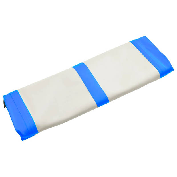 vidaXL Gymnastiekmat met pomp opblaasbaar 300x100x20 cm PVC blauw