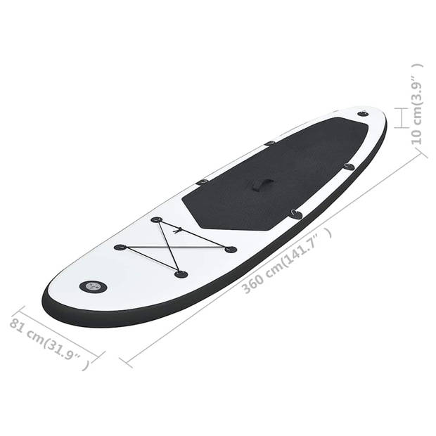 vidaXL Stand Up Paddleboardset opblaasbaar zwart en wit