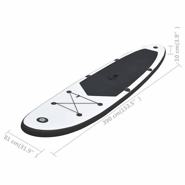 vidaXL Stand Up Paddleboardset opblaasbaar zwart en wit