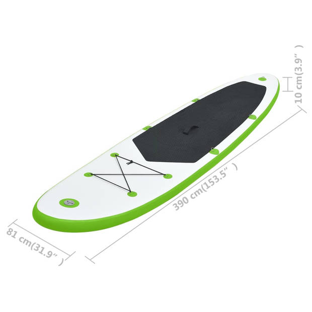 vidaXL Stand Up Paddleboardset opblaasbaar groen en wit