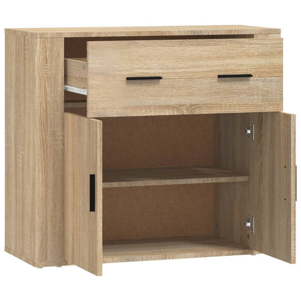 The Living Store Dressoir Sonoma Eiken - 80 x 33 x 70 cm - Bewerkt Hout