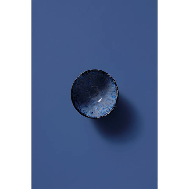Palmer Schaal Lester 15 cm 80 cl Zwart Blauw Stoneware 2 stuks