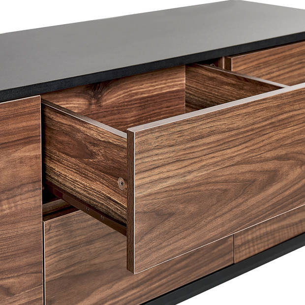 Beliani OKLAND - Sideboard-Zwart-Vezelplaat