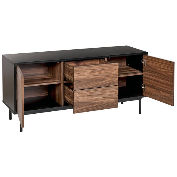 Beliani OKLAND - Sideboard-Zwart-Vezelplaat