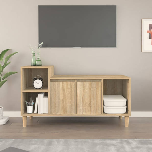 The Living Store Klassieke TV-kast - 100 x 35 x 55 cm - Sonoma eiken