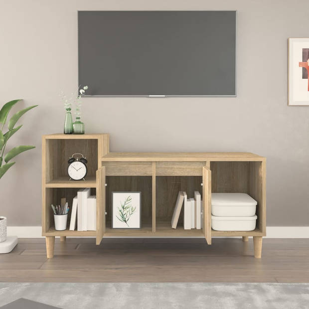 vidaXL Tv-meubel 100x35x55 cm bewerkt hout sonoma eikenkleurig