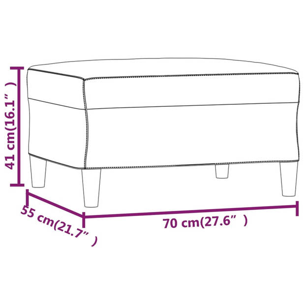 vidaXL Voetenbank 70x55x41 cm kunstleer crèmekleurig