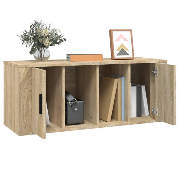 vidaXL Tv-meubel 100x35x40 cm bewerkt hout sonoma eikenkleurig