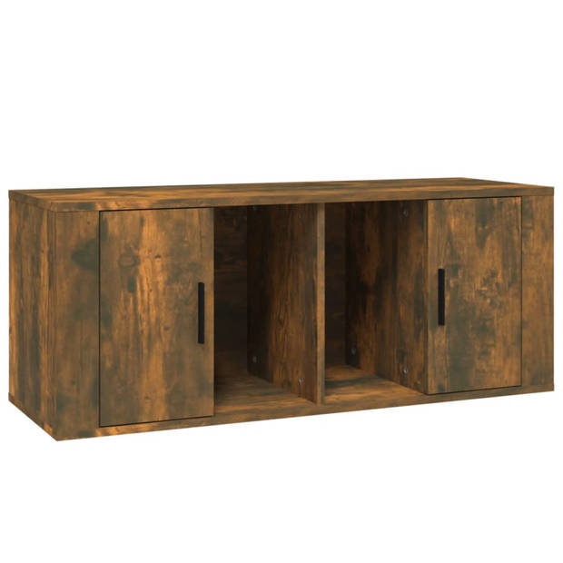 vidaXL Tv-meubel 100x35x40 cm bewerkt hout gerookt eikenkleurig