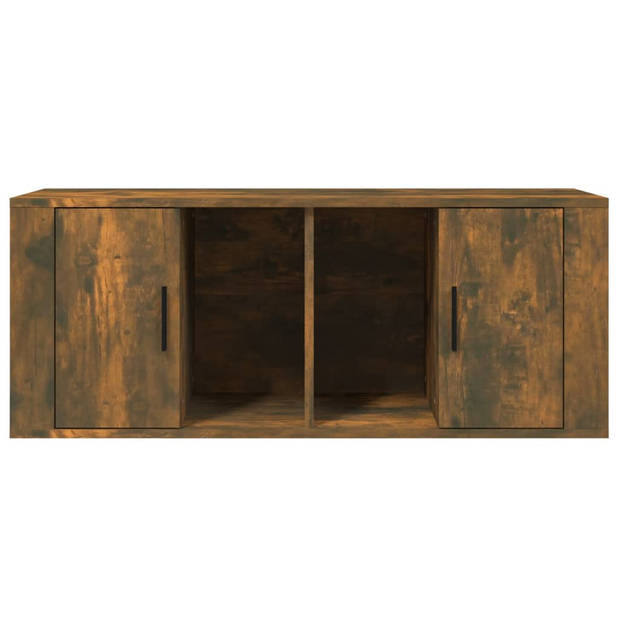 vidaXL Tv-meubel 100x35x40 cm bewerkt hout gerookt eikenkleurig