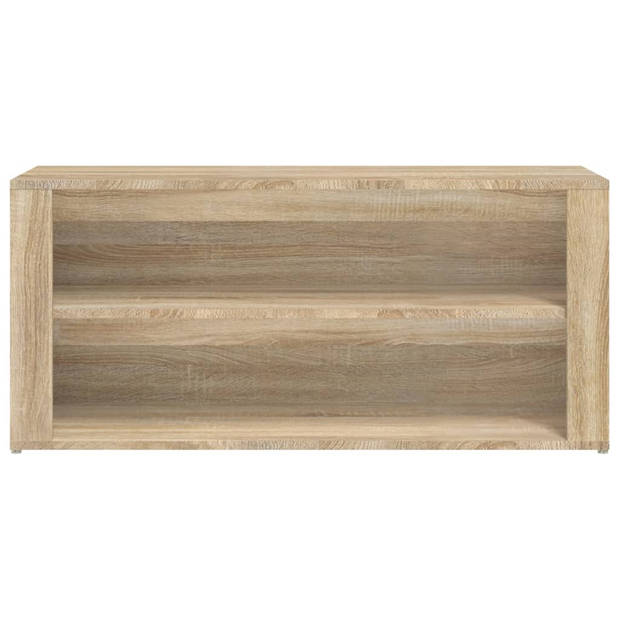 The Living Store Schoenenrek - Hout - 100 x 35 x 45 cm - Sonoma Eiken