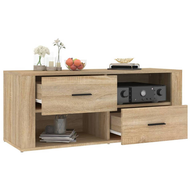 vidaXL Tv-meubel 100x35x40 cm bewerkt hout sonoma eikenkleurig