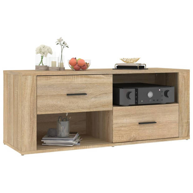 vidaXL Tv-meubel 100x35x40 cm bewerkt hout sonoma eikenkleurig