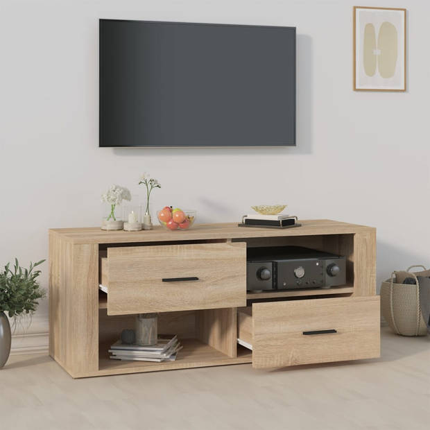 vidaXL Tv-meubel 100x35x40 cm bewerkt hout sonoma eikenkleurig