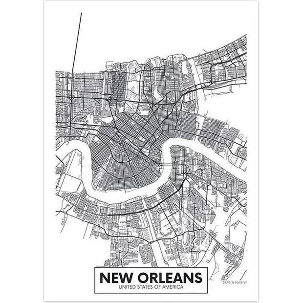 Canvas city map New Orleans 30X40cm