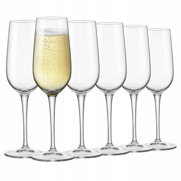 Bormioli Rocco champagneglazen 6 stuks Italiaanse kwaliteit - Inventa serie - 210ML