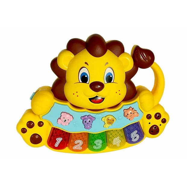 Interactieve speelgoed telefoon en piano leeuw - Vanaf 1,5 jaar - Kindertelefoon - Piano kinderen - Geel
