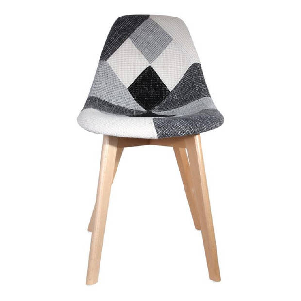 Malmo Set van 2 stuks Patchwork Eetkamerstoelen - Grijs