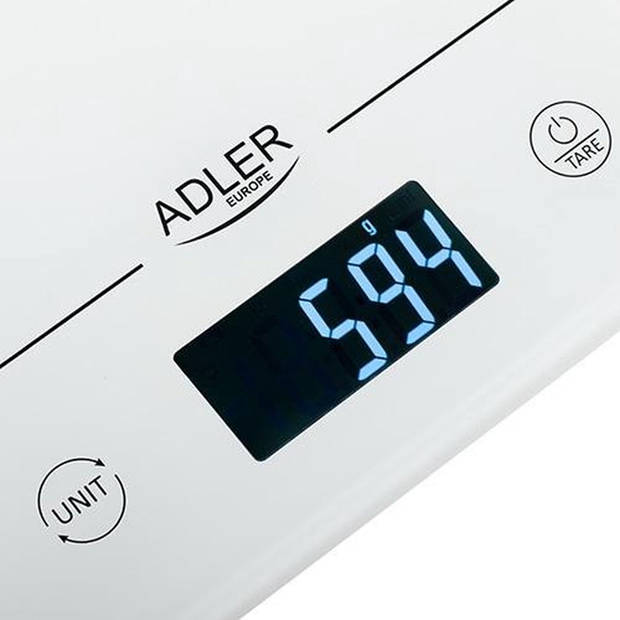 Adler AD3170 - Keukenweegschaal - tot 15 kg - wit