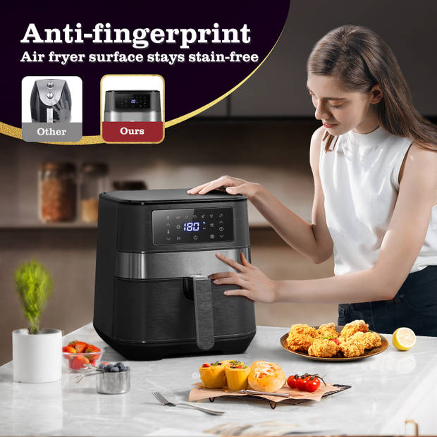 Taylor Swoden Andrea 30A3L - Airfryer XXL - Heteluchtfriteuse - met kookboek - 1700W - 5.5L - Zwart