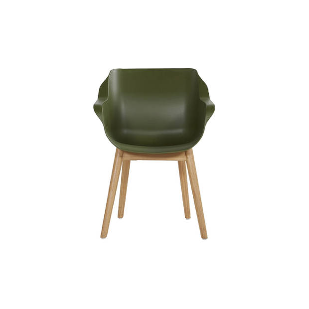 Set van 4- Hartman Sophie Studio diningstoel- Moss green- Teak poot