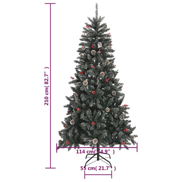 The Living Store Kunstkerstboom Deluxe - 210 cm - Groen/Wit