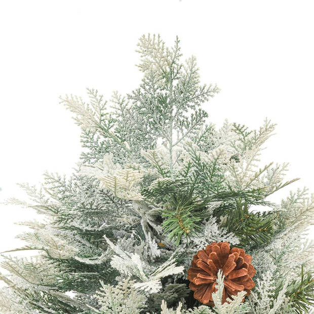 The Living Store Kerstboom PVC/PE - 120 cm - Met LEDs en scharniersysteem