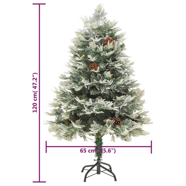 The Living Store Kerstboom PVC/PE - 120 cm - Met LEDs en scharniersysteem