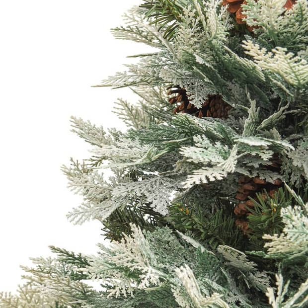 The Living Store Kerstboom PVC/PE - 120 cm - Met LEDs en scharniersysteem