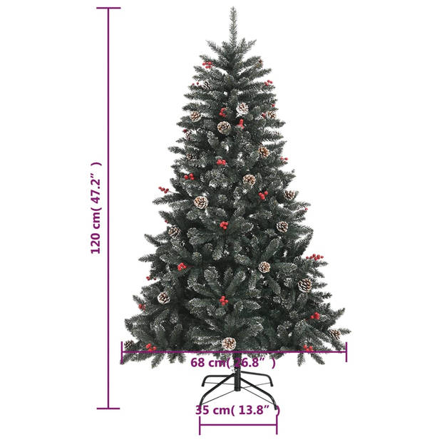 vidaXL Kunstkerstboom met standaard 120 cm PVC groen