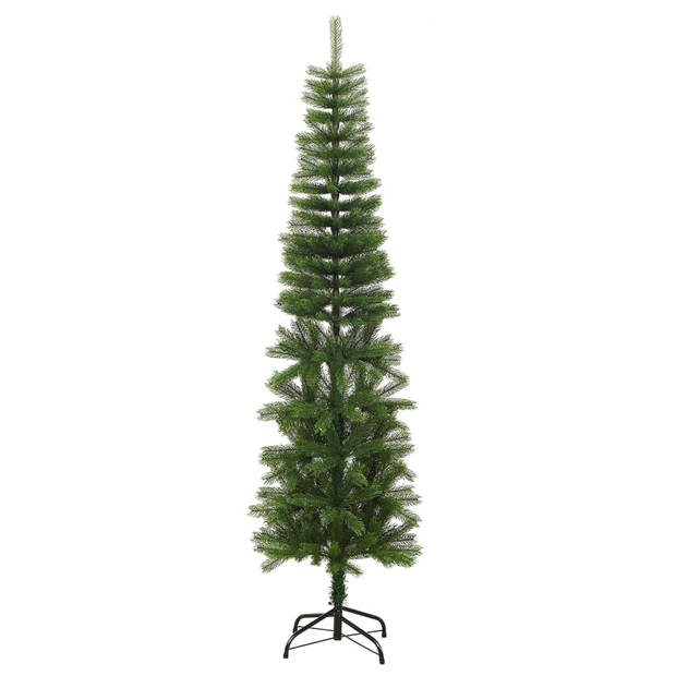 The Living Store Kerstboom Smal - 210 cm - Volle Uiteinden - Groen - PE en staal