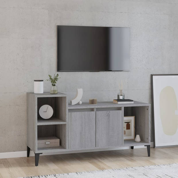 vidaXL Tv-meubel 100x35x55 cm bewerkt hout grijs sonoma eikenkleurig