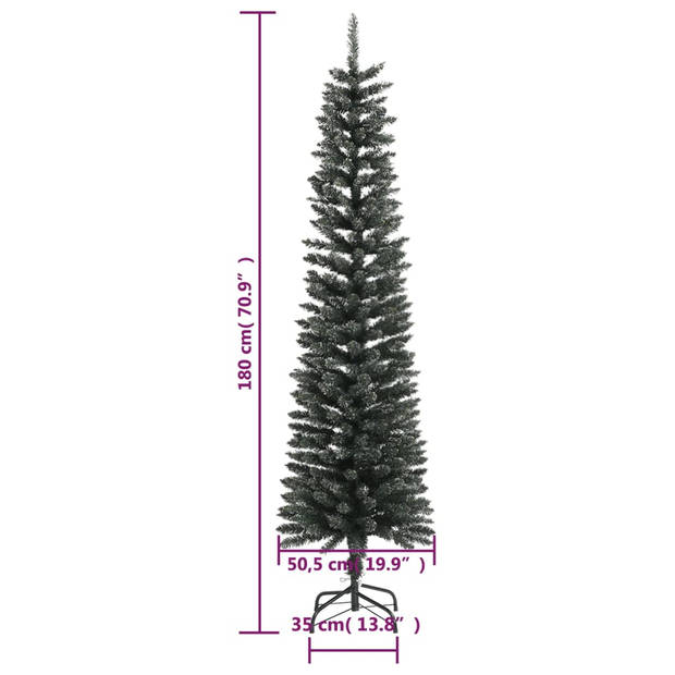 vidaXL Kunstkerstboom met standaard smal 180 cm PVC groen