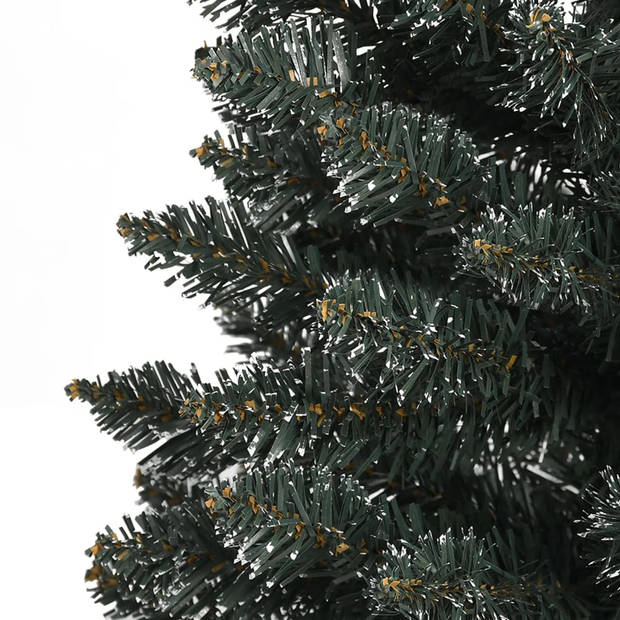 vidaXL Kunstkerstboom met standaard smal 240 cm PVC groen