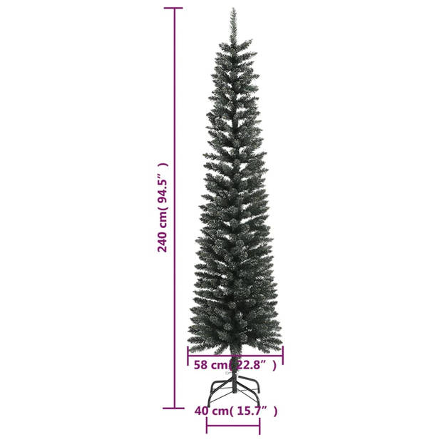 vidaXL Kunstkerstboom met standaard smal 240 cm PVC groen