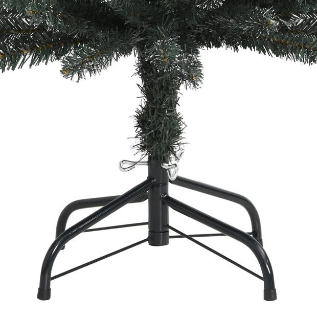 vidaXL Kunstkerstboom met standaard smal 210 cm PVC groen