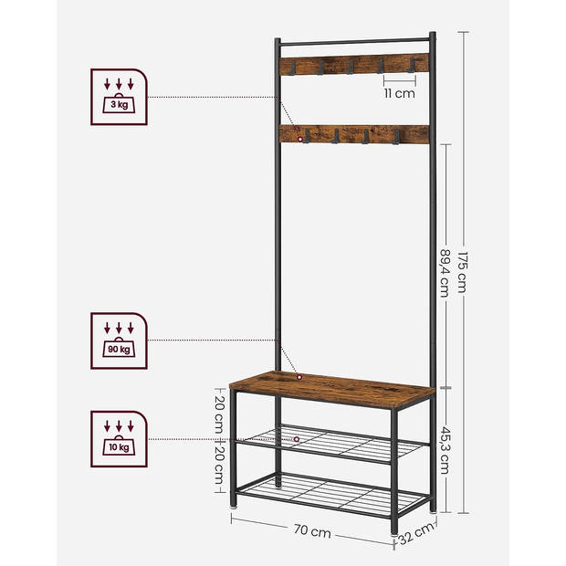 Parya - Vasagle Garderobe rek