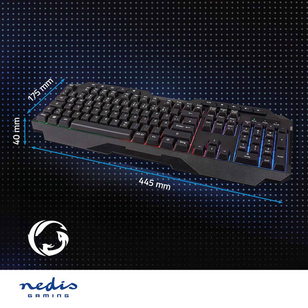 Nedis Bedraad Gaming Toetsenbord - GKBD110BKDE