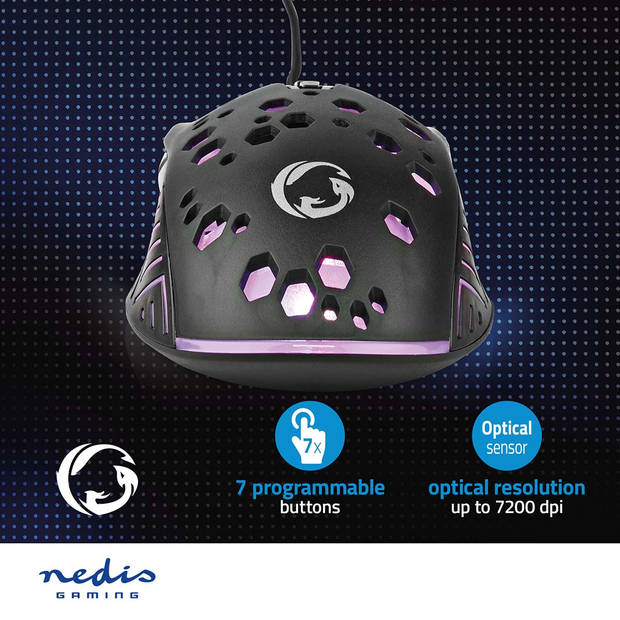 Nedis Gaming Muis - GMWD410BK