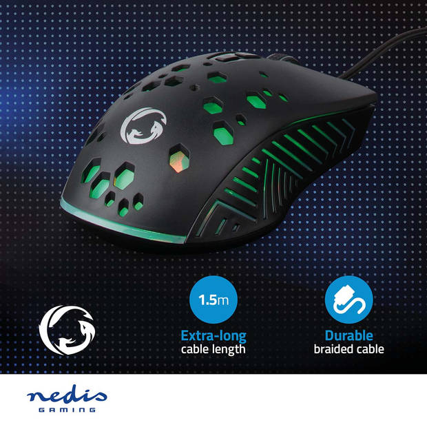 Nedis Gaming Muis - GMWD410BK